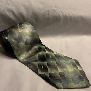 Van Heusen Olive and Black Patterned Tie